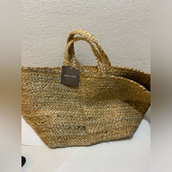 COPY - Allen Roth Natural Jute Woven Shopping Tote Basket Beige Brown, Carry Ha… - Picture 11 of 13